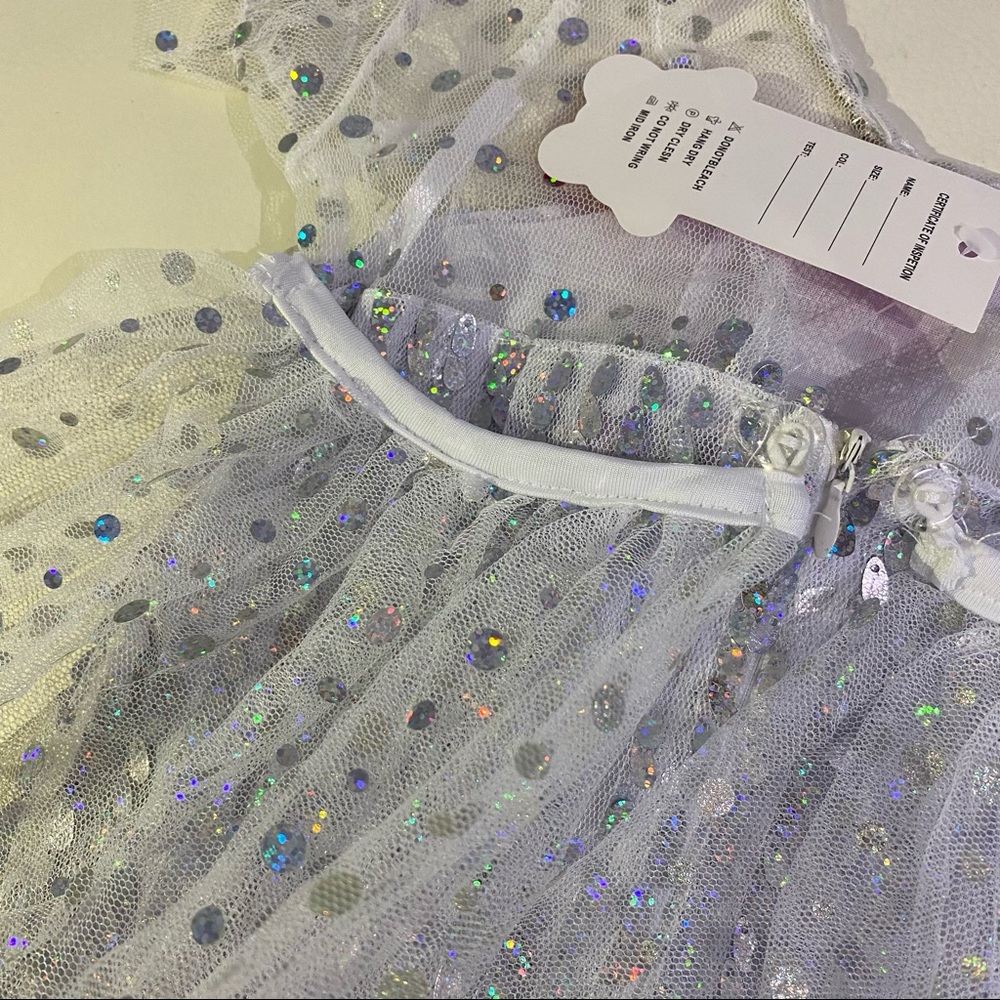 Frozen Elsa Sparkly Costume Dress long cape - Picture 10 of 12